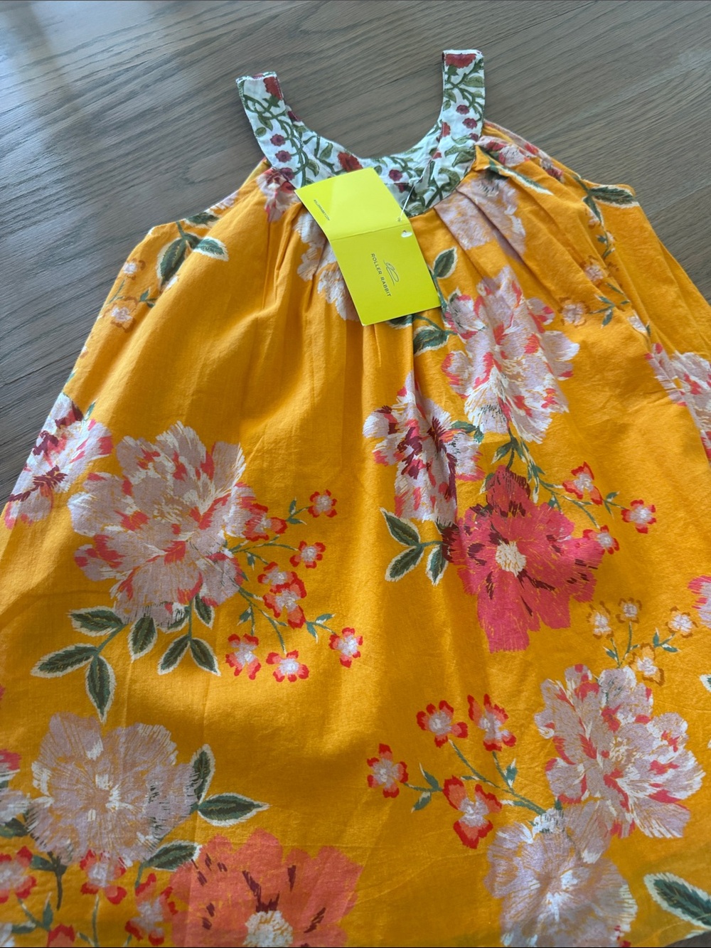 Roller Rabbit Girls Yellow Floral Sundress with Pink & Cream Blooms
